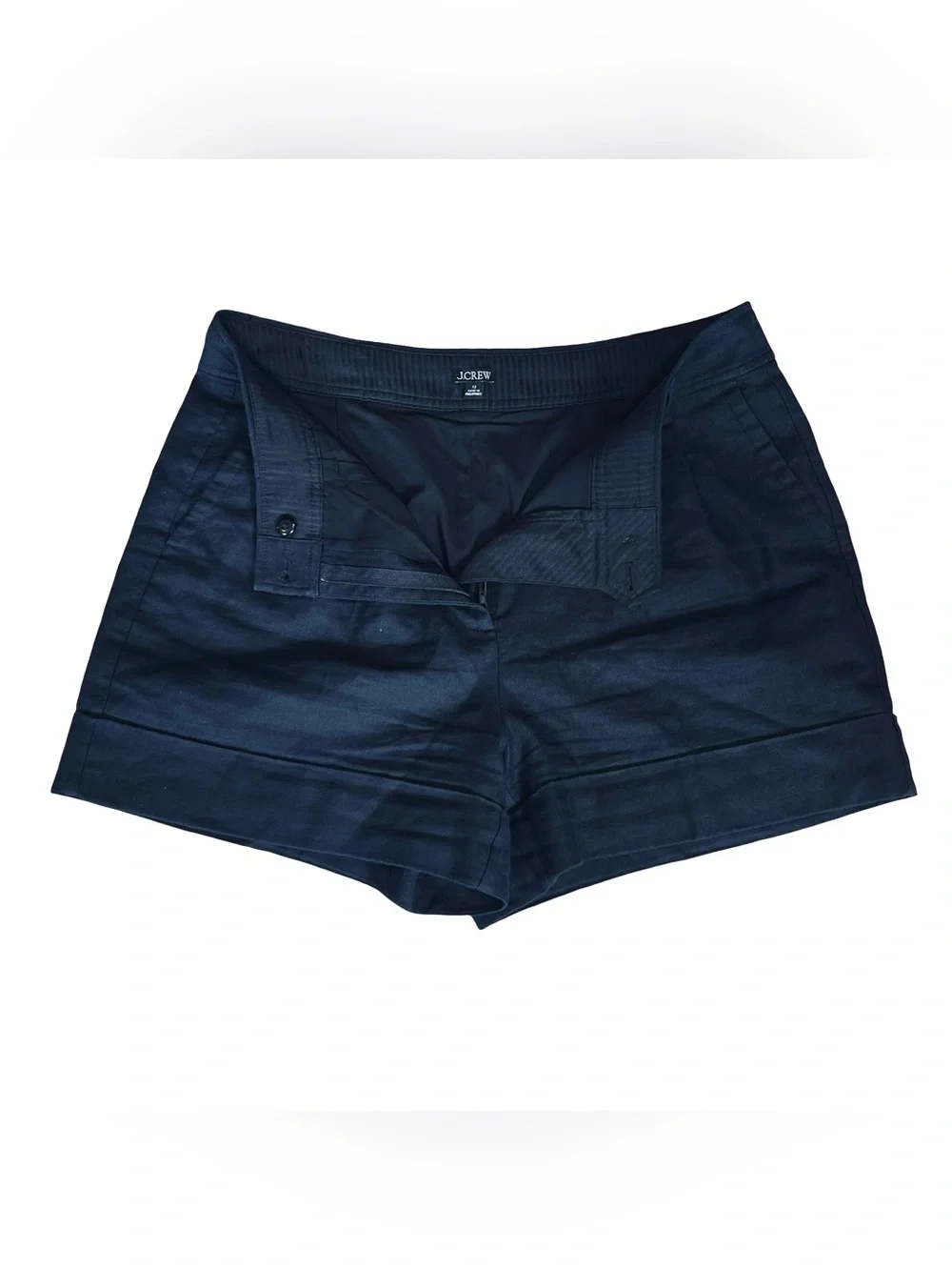 J. Crew Women’s Sz 12 Black Linen Blend Shorts Harbor Pleated Front